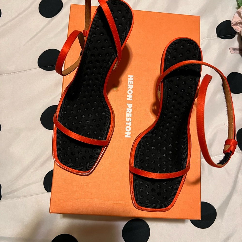 Heron Preston Orange and Black Heels